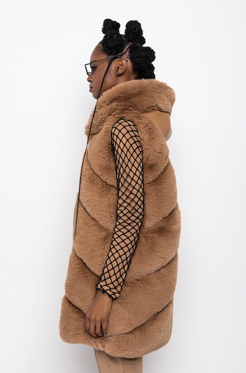 ESKIMO PANEL FAUX FUR VEST