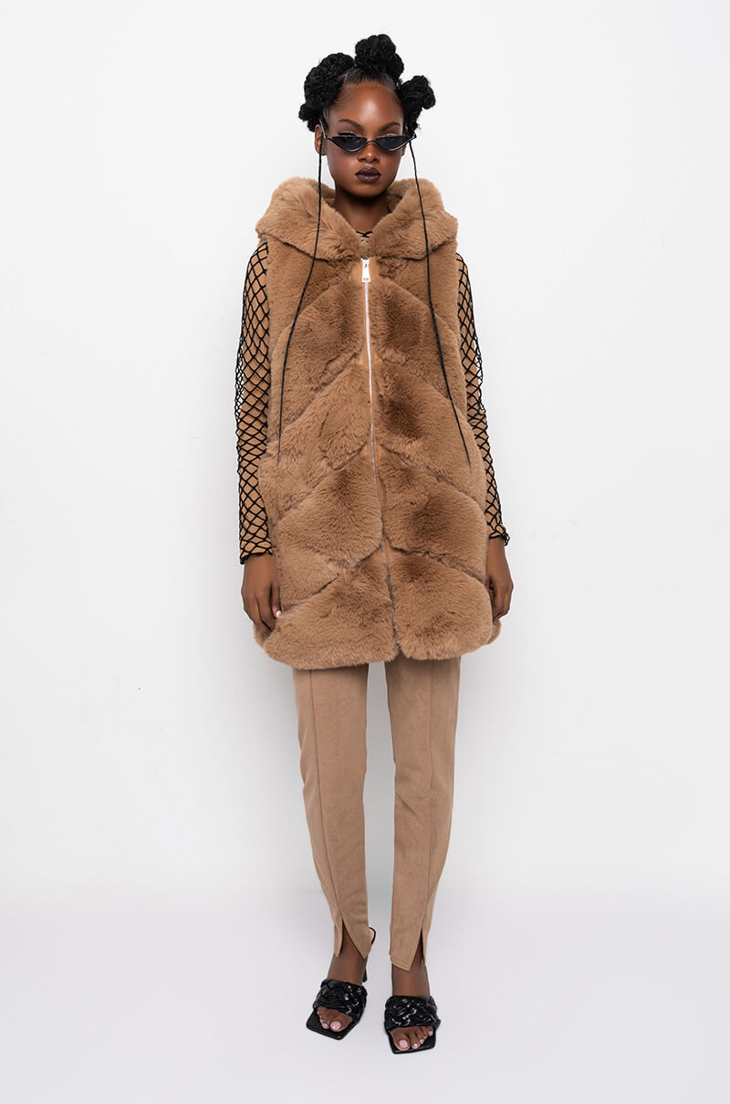 ESKIMO PANEL FAUX FUR VEST