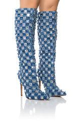 AZALEA WANG EVE DISTRESSED DENIM BOOT