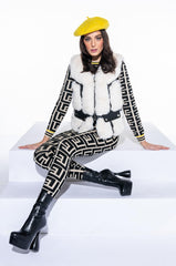 FAUX FUR VEST WITH MOTO TRIM