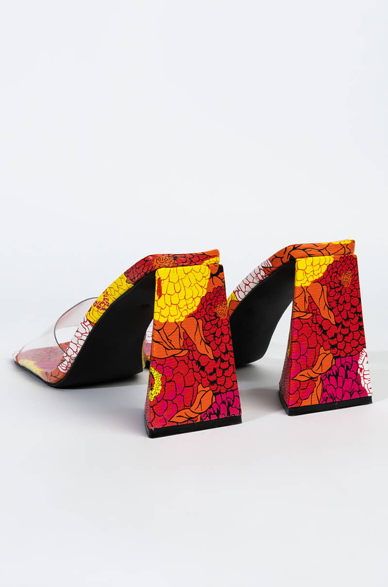 AZALEA WANG FLOWER POWER CHUNKY SANDAL IN MULTI