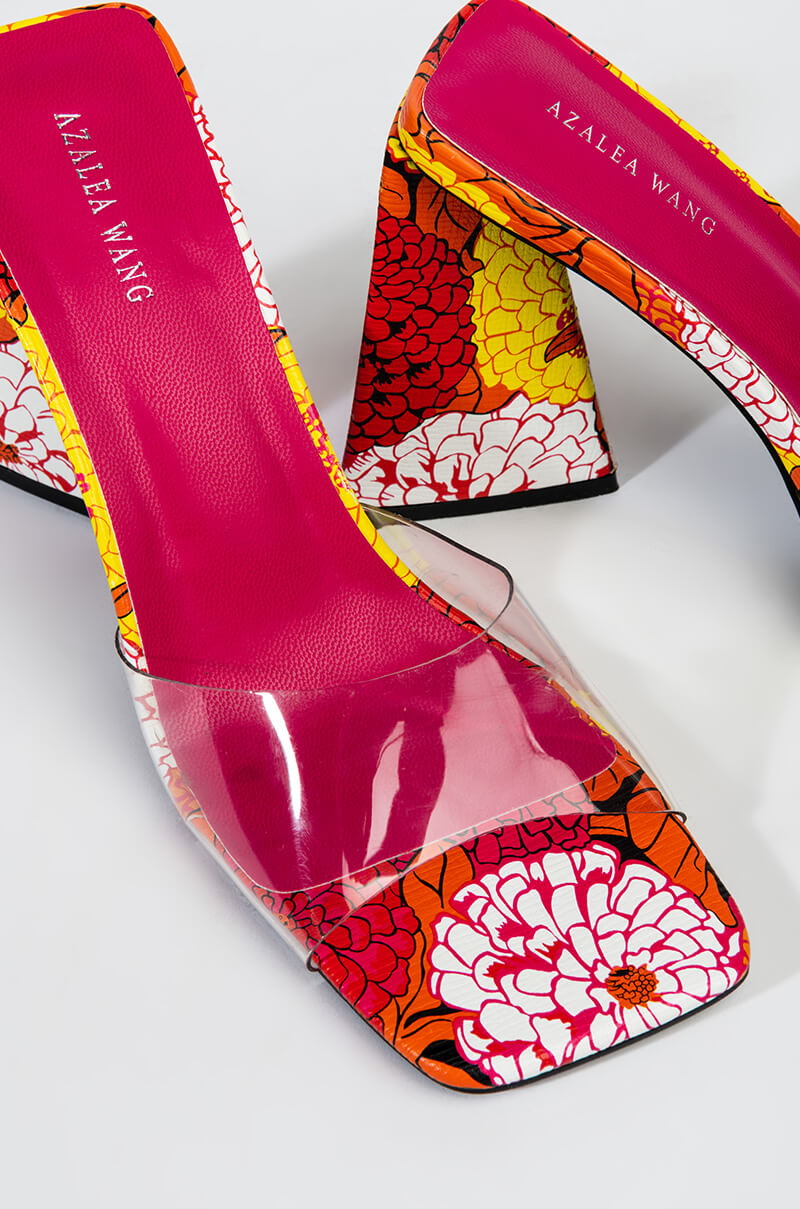 AZALEA WANG FLOWER POWER CHUNKY SANDAL IN MULTI