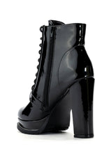 AZALEA WANG FREDDIE CHUNKY LACE UP BOOTIE IN BLACK