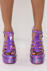 AZALEA WANG FUNKY BEATS CHUNKY SANDAL IN PURPLE MULTI