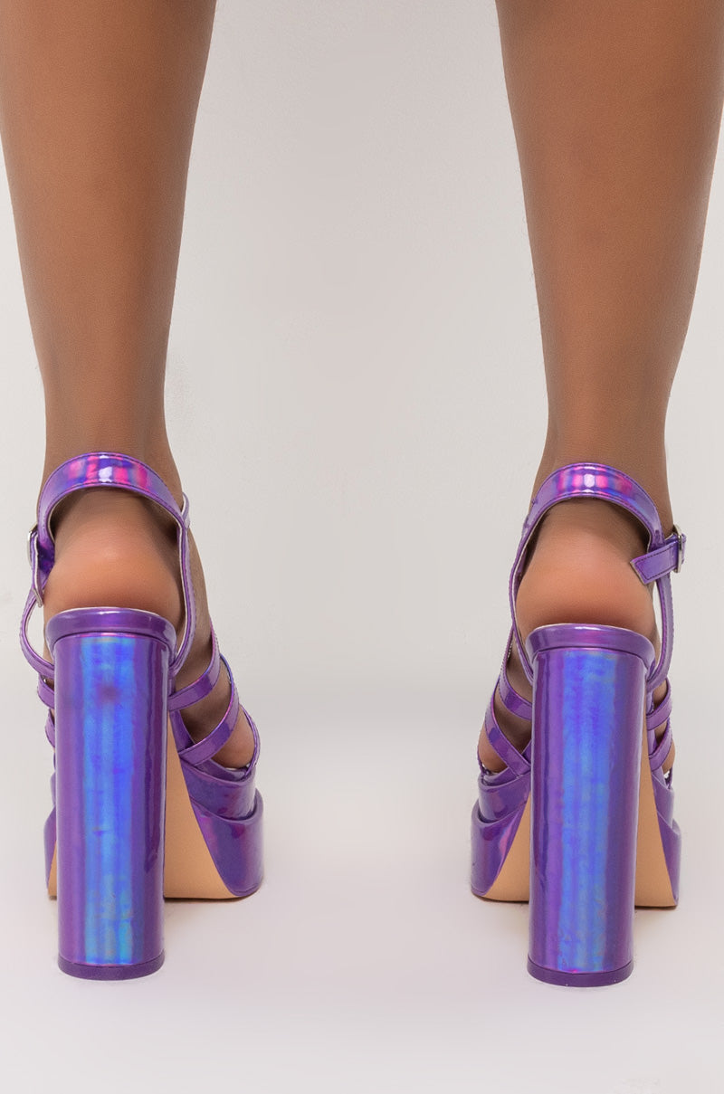 AZALEA WANG FUNKY BEATS CHUNKY SANDAL IN PURPLE MULTI