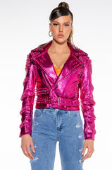 FUTURE NOSTALGIA PINK METALLIC MOTO