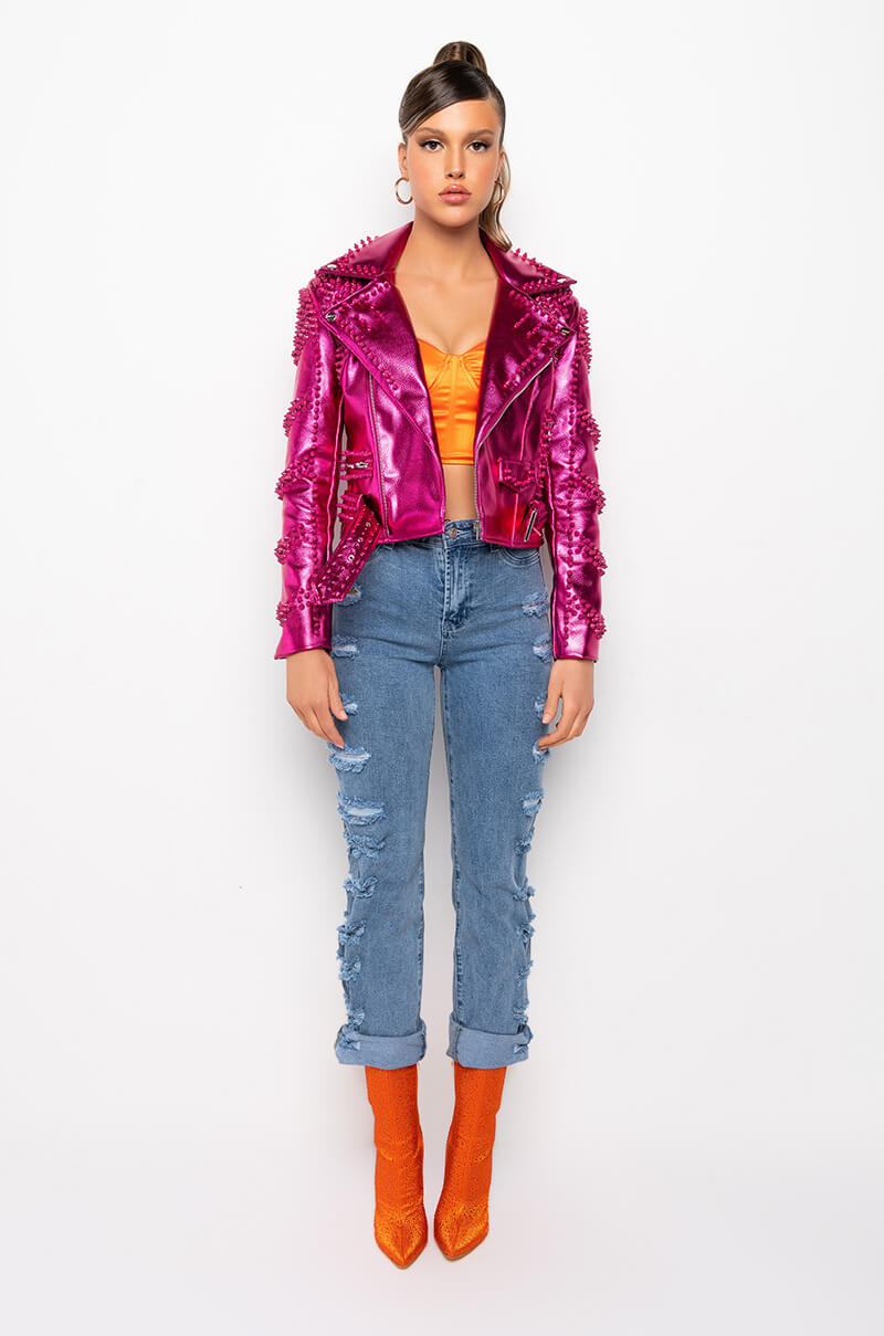 FUTURE NOSTALGIA PINK METALLIC MOTO
