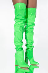 AZALEA WANG GIVE MY APOLOGIES CHUNKY BOOT IN GREEN
