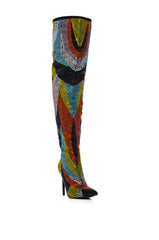 AZALEA WANG GLAMOROUS EMBELLISHED STILETTO BOOT