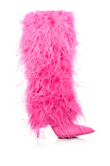 AZALEA WANG PINK FEATHER BOOT