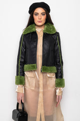 AZALEA WANG GRINCH BONDED PU JACKET