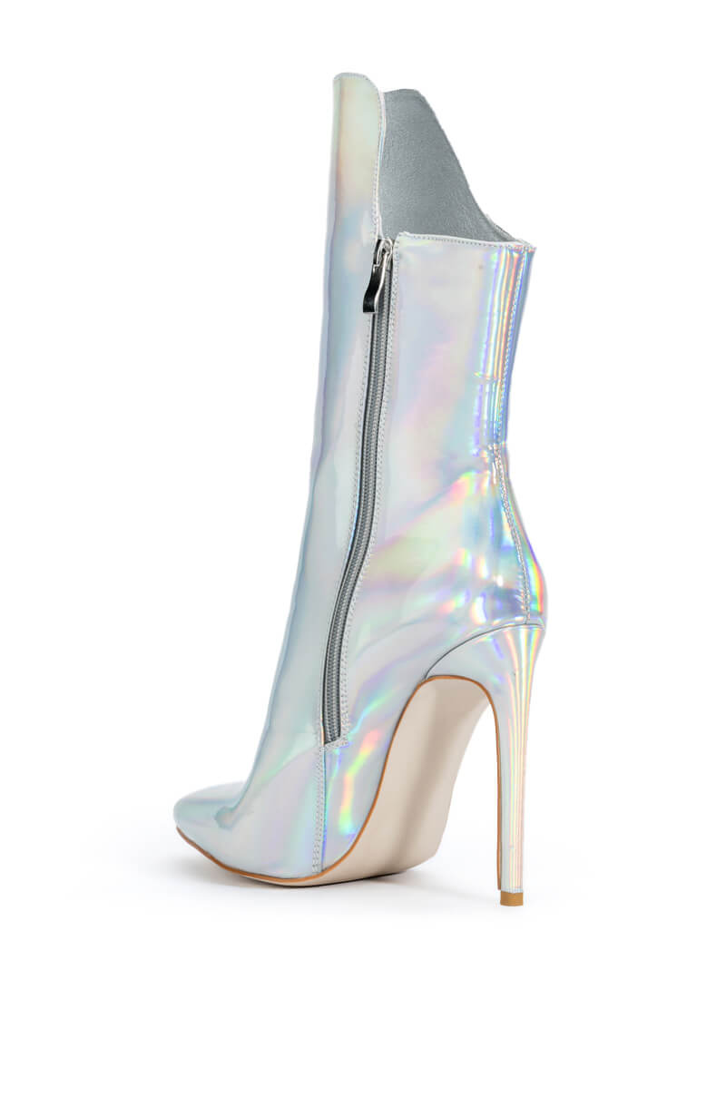 AZALEA WANG HALO SEXY STILETTO BOOTIE IN SILVER