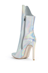 AZALEA WANG HALO SEXY STILETTO BOOTIE IN SILVER