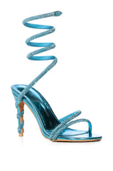 AZALEA WANG STHENO EMBELLISHED GLADIATOR SANDAL IN BLUE