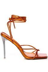 AZALEA WANG HYPER STILETTO SANDAL IN ORANGE