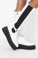 AZALEA WANG I DON'T WANNA BE LIKE YOU FLATFORM BOOT IN WHITE