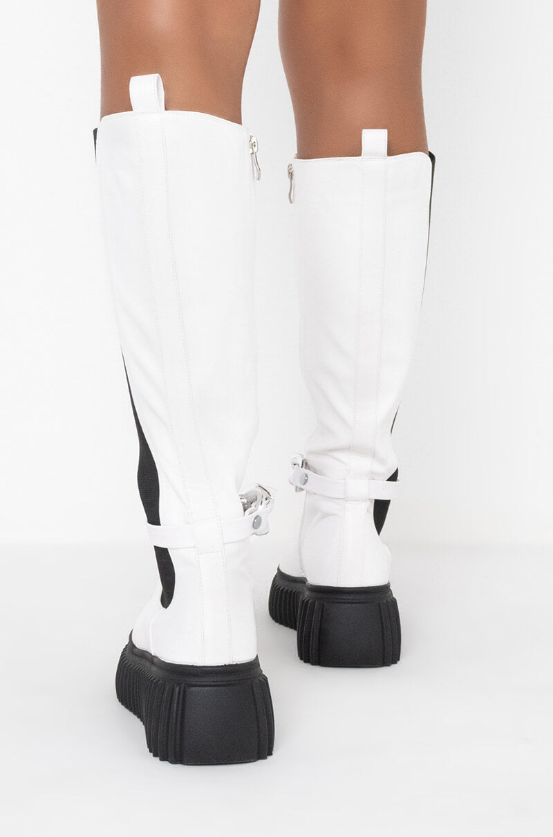 AZALEA WANG I DON'T WANNA BE LIKE YOU FLATFORM BOOT IN WHITE