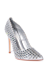 AZALEA WANG BERGEN EMBELLISHED PUMP IN SILVER