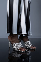 AZALEA WANG INTO YOU STILETTO SANDAL IN BLACK WHITE