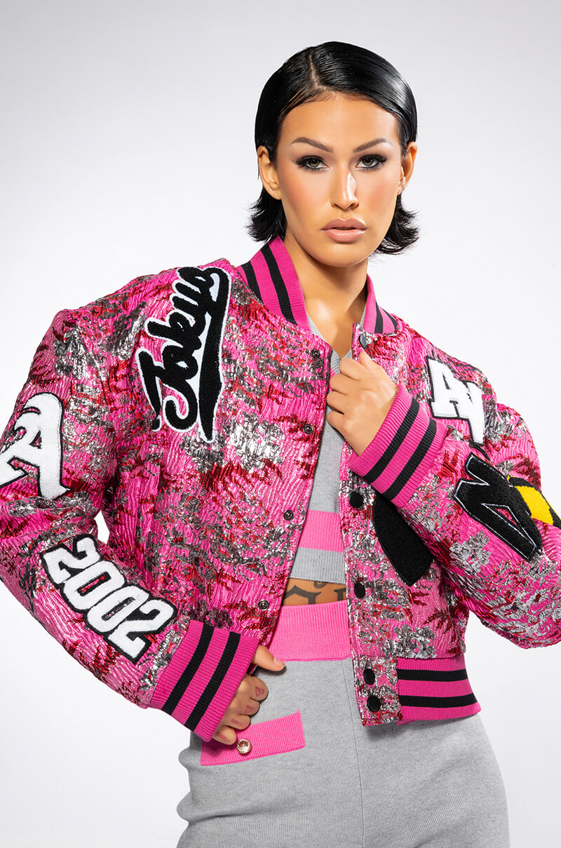JACQUARD VARSITY BOMBER