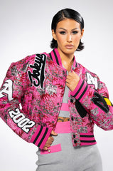 JACQUARD VARSITY BOMBER