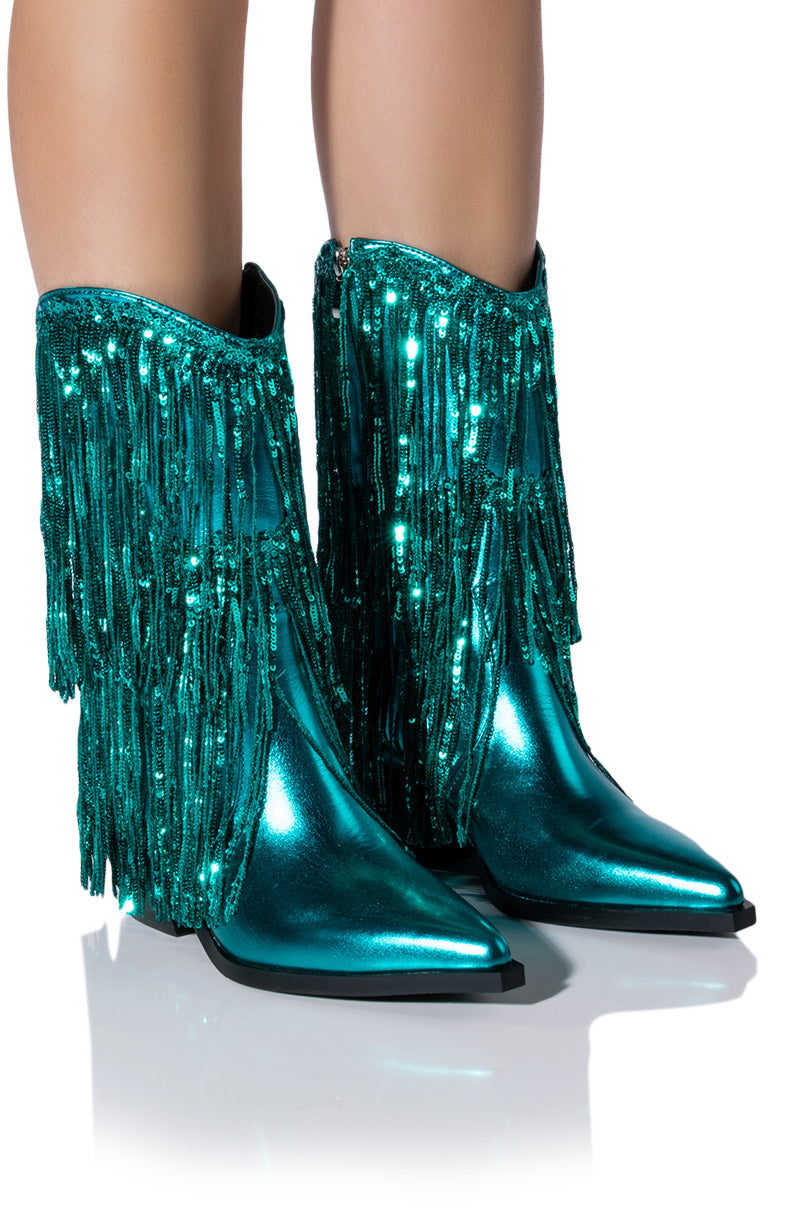 AZALEA WANG JOYFUL RING WESTERN BOOTIE IN BLUE