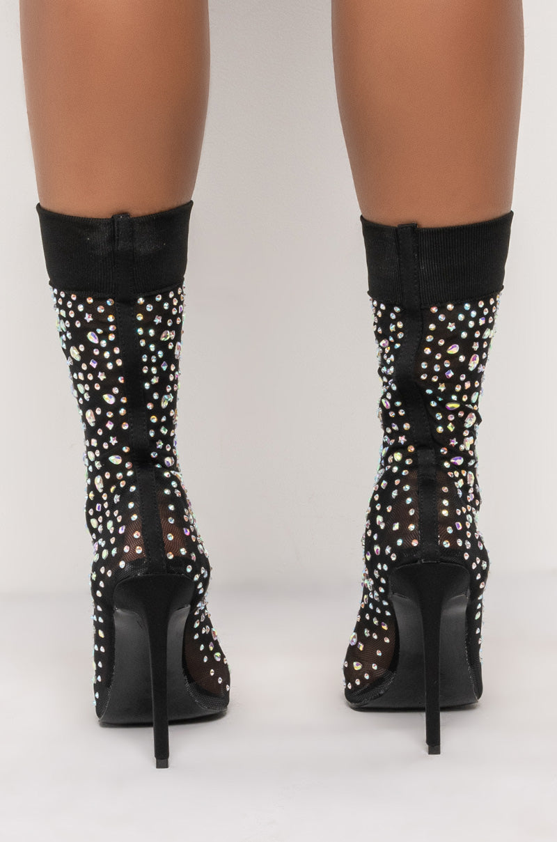 AZALEA WANG JUST A LITTLE SPOILED STILETTO BOOTIE IN BLACK