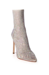 AZALEA WANG KATE BLING MESH BOOTIE IN NUDE
