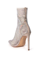 AZALEA WANG KATE BLING MESH BOOTIE IN NUDE