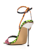 AZALEA WANG KAVI PINK LEOPARD PRINT SANDAL