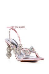 AZALEA WANG KIMORA PINK BUTTERFLY RHINESTONE SANDAL