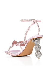 AZALEA WANG KIMORA PINK BUTTERFLY RHINESTONE SANDAL