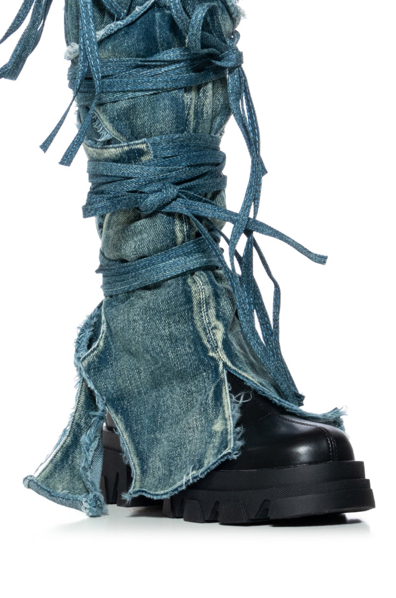 AZALEA WANG KNOXTON DENIM BOOT