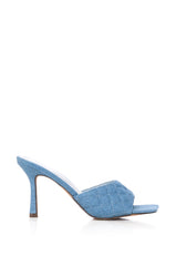 AZALEA WANG KURA DENIM STILETTO MULE SANDAL