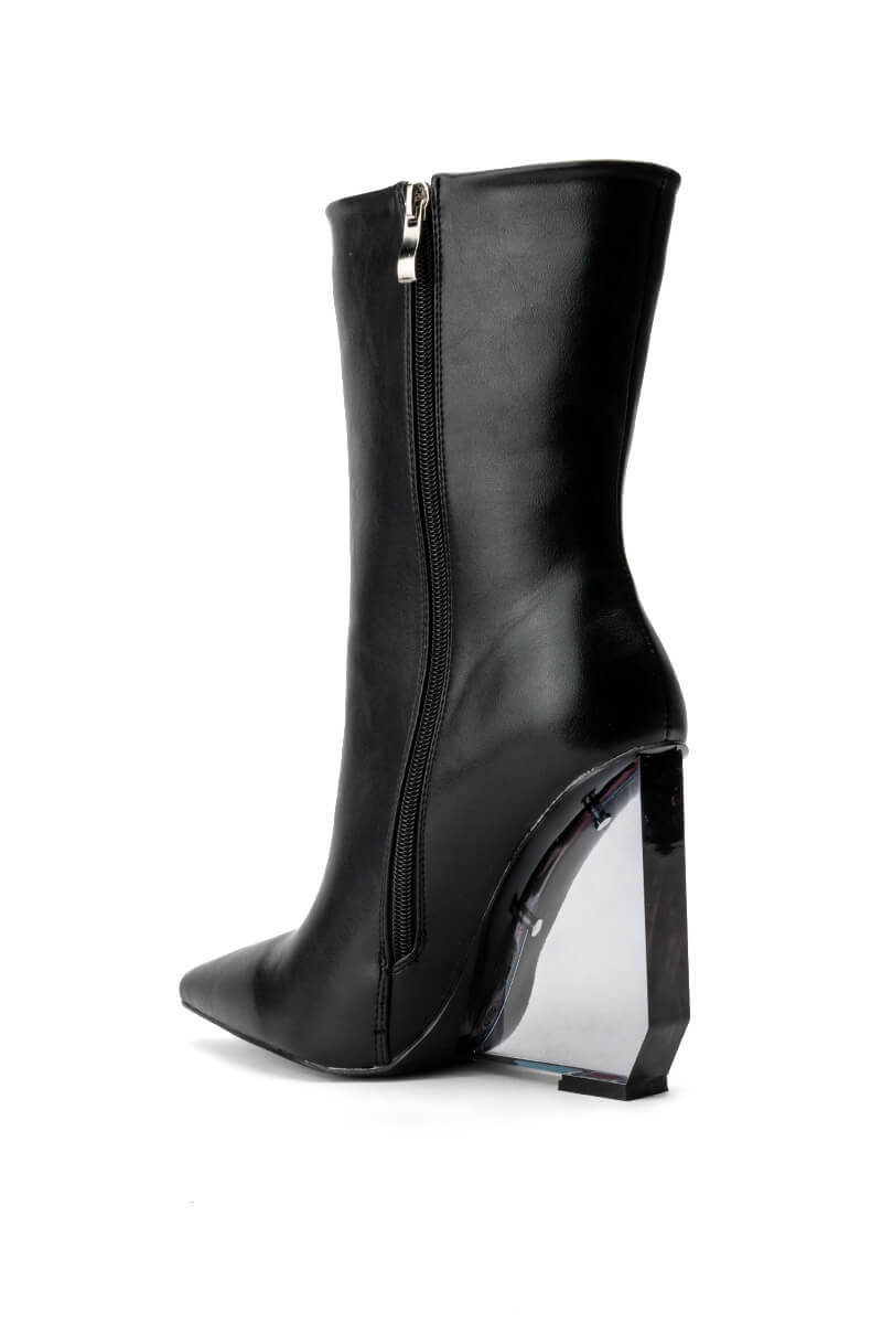 AZALEA WANG LAVISH RHINESTONE WEDGE BOOTIE IN BLACK