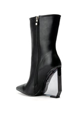AZALEA WANG LAVISH RHINESTONE WEDGE BOOTIE IN BLACK