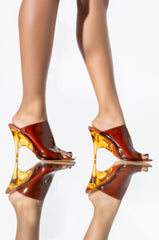 AZALEA WANG LET'S GO OUT STILETTO SANDAL IN CARAMEL