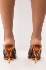 AZALEA WANG LET'S GO OUT STILETTO SANDAL IN CARAMEL