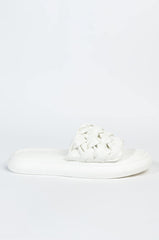 AZALEA WANG LETS LOSE IT ALL FLAT SANDAL IN WHITE
