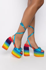 AZALEA WANG LOUD AND PROUD CHUNKY SANDAL IN RAINBOW