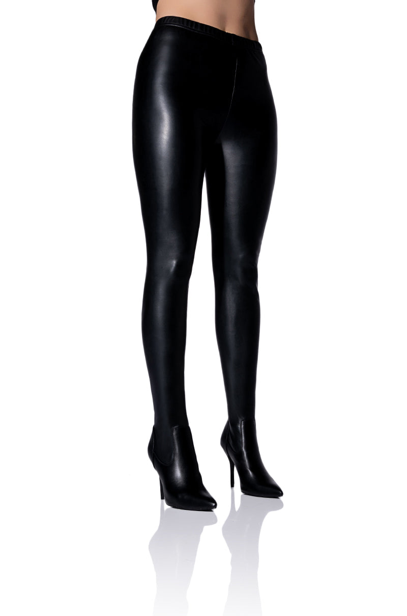 AZALEA WANG KAYKAY SEXY STILETTO SLIM BOOT PANT IN BLACK STRETCH