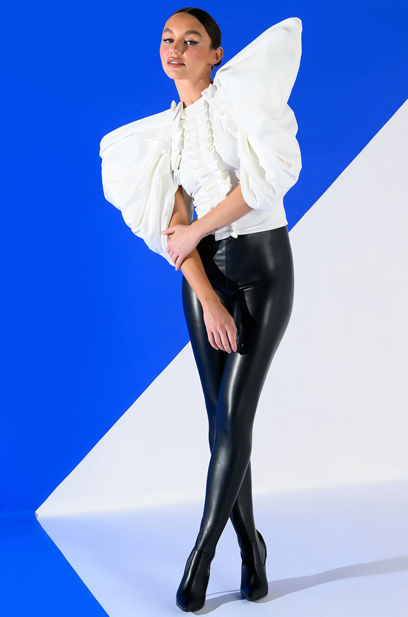 AZALEA WANG KAYKAY SEXY STILETTO SLIM BOOT PANT IN BLACK STRETCH
