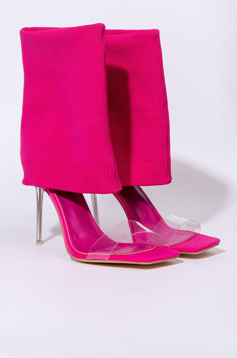 AZALEA WANG LOVE ME LIKE YOU DO STILETTO BOOTIE IN FUCHSIA