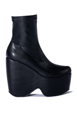AZALEA WANG LOXLEY WEDGE BOOTIE IN BLACK