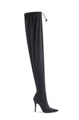 AZALEA WANG MANTIS BAGGY THIGH HIGH BOOT IN BLACK