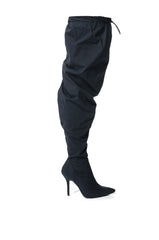 AZALEA WANG MANTIS BAGGY THIGH HIGH BOOT IN BLACK