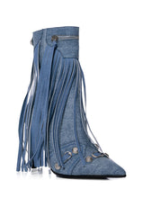 AZALEA WANG MARCELINA DENIM STILETTO BOOTIE