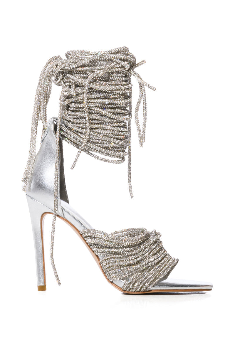 AZALEA WANG MIFFY SILVER STILETTO SANDAL