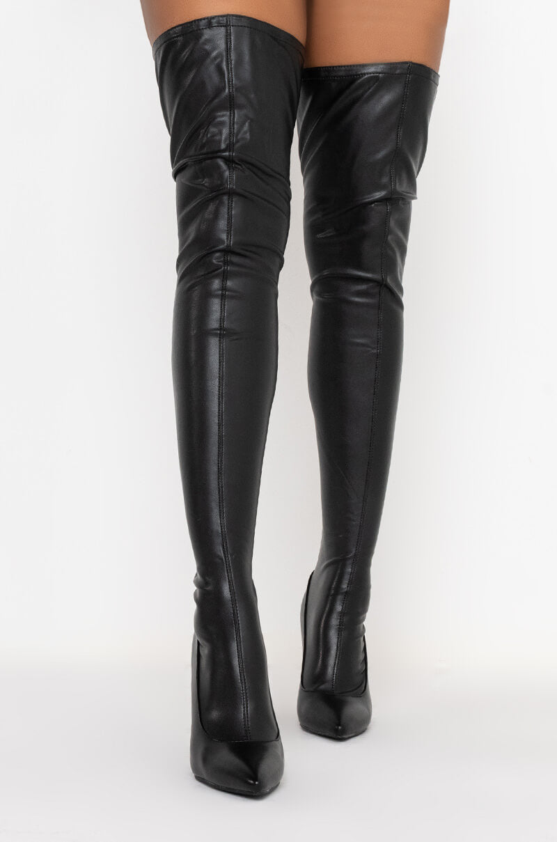 AZALEA WANG MORE THAN JUST THE NIGHT STILETTO BOOT IN BLACK