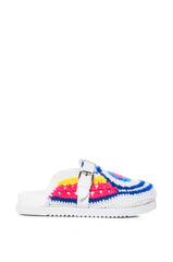 AZALEA WANG MURPHY CROCHET LOAFER IN WHITE MULTI